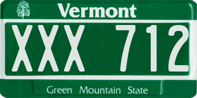 VT license plate XXX712