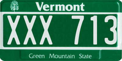 VT license plate XXX713