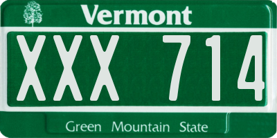 VT license plate XXX714