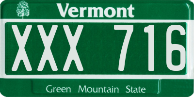 VT license plate XXX716