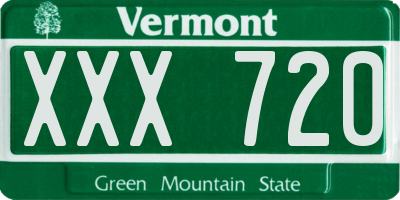 VT license plate XXX720