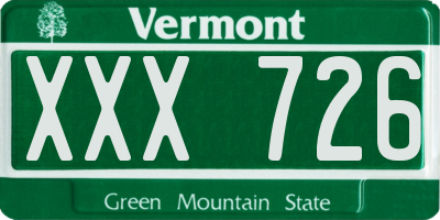 VT license plate XXX726