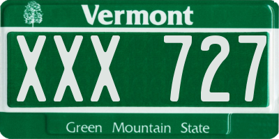 VT license plate XXX727