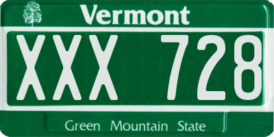 VT license plate XXX728