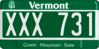 VT license plate XXX731