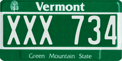 VT license plate XXX734