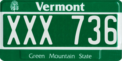 VT license plate XXX736