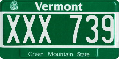 VT license plate XXX739