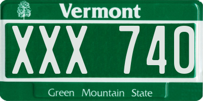 VT license plate XXX740