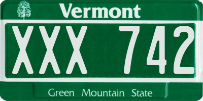 VT license plate XXX742