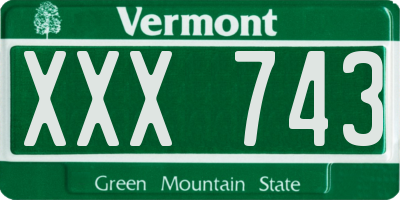 VT license plate XXX743
