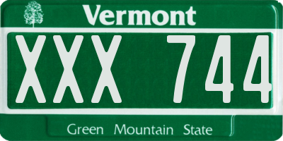 VT license plate XXX744