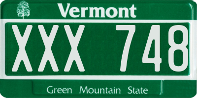 VT license plate XXX748