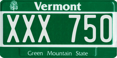 VT license plate XXX750