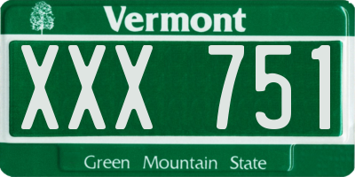 VT license plate XXX751