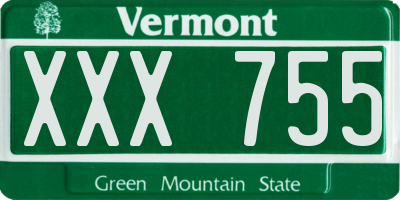 VT license plate XXX755