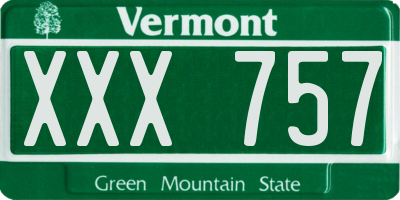VT license plate XXX757