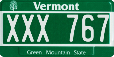 VT license plate XXX767