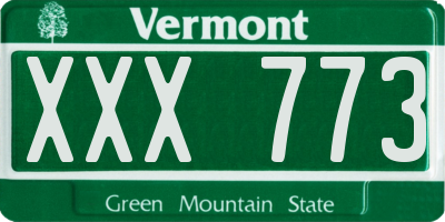 VT license plate XXX773