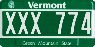 VT license plate XXX774