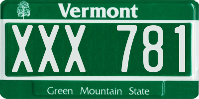VT license plate XXX781