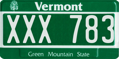 VT license plate XXX783