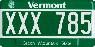 VT license plate XXX785