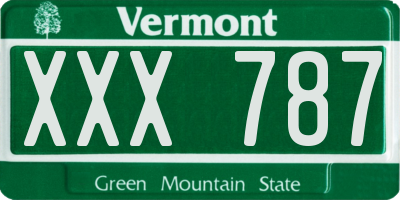 VT license plate XXX787