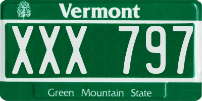 VT license plate XXX797