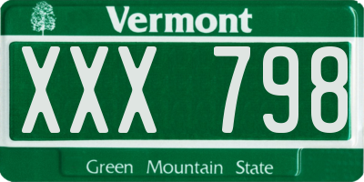 VT license plate XXX798