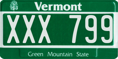 VT license plate XXX799
