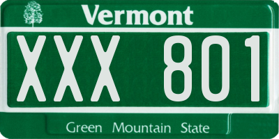 VT license plate XXX801