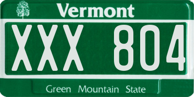 VT license plate XXX804