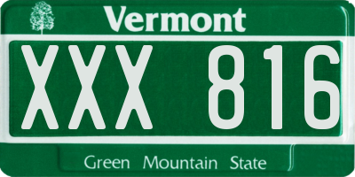 VT license plate XXX816
