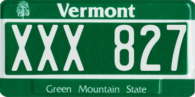 VT license plate XXX827