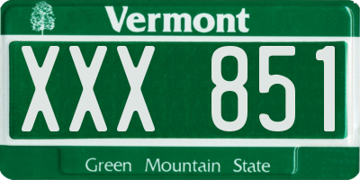 VT license plate XXX851