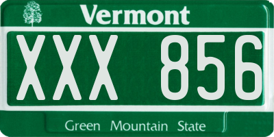 VT license plate XXX856
