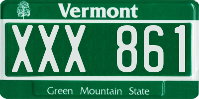 VT license plate XXX861