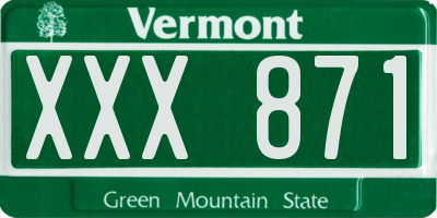 VT license plate XXX871