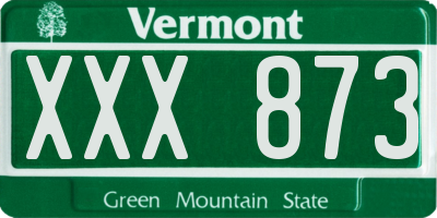 VT license plate XXX873