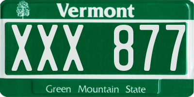 VT license plate XXX877