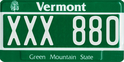 VT license plate XXX880