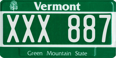 VT license plate XXX887