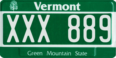 VT license plate XXX889