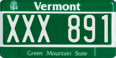 VT license plate XXX891