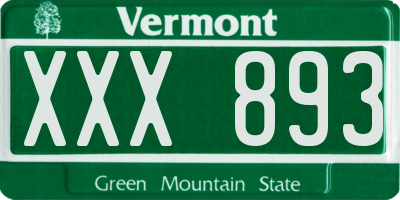 VT license plate XXX893