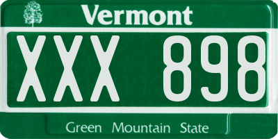VT license plate XXX898