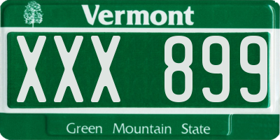 VT license plate XXX899