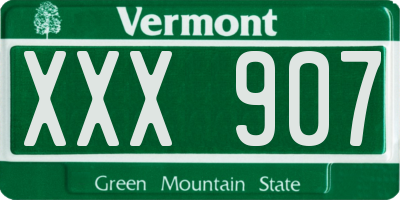 VT license plate XXX907