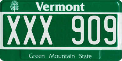 VT license plate XXX909
